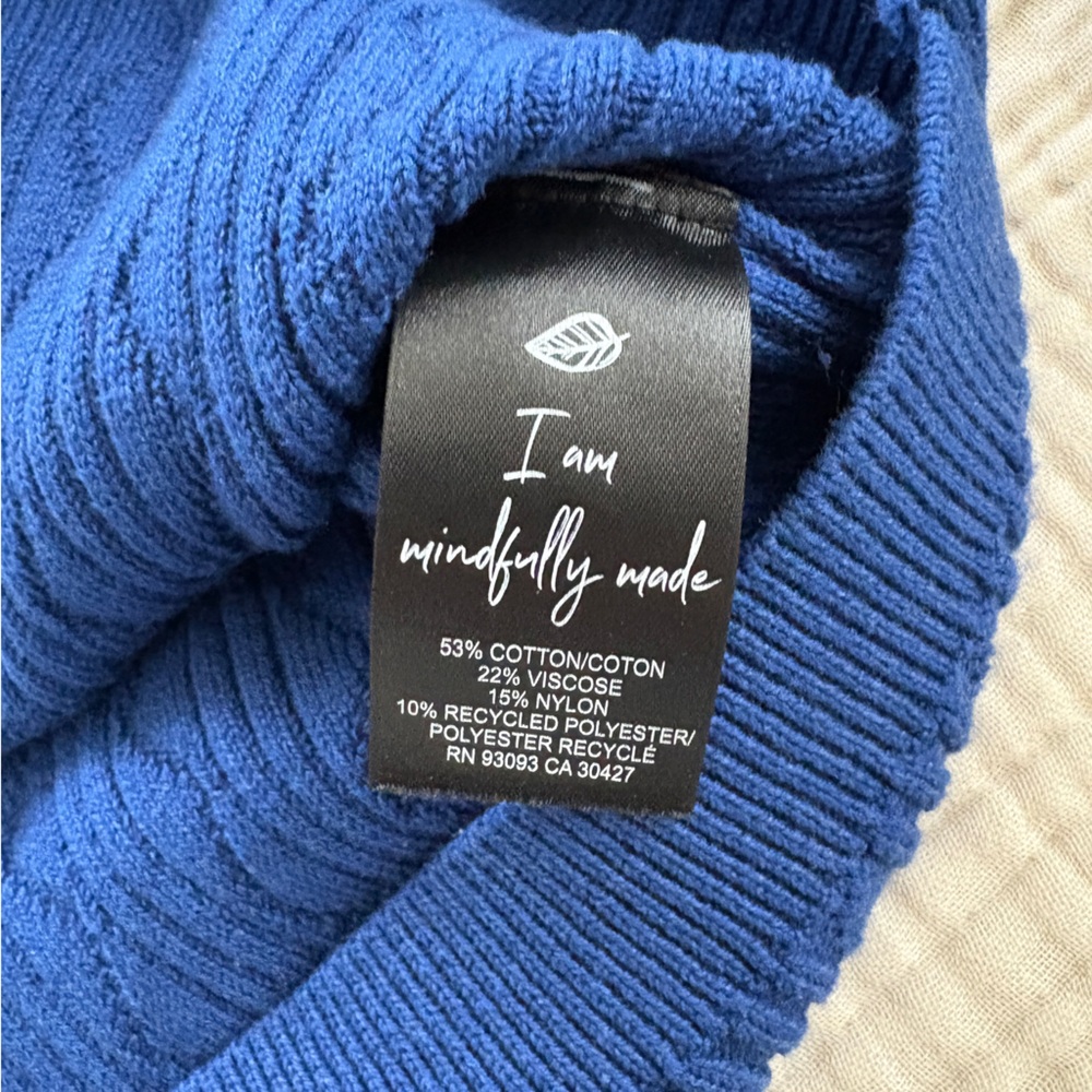 NIC+ZOE Textured Snap Cardigan Womens Size Small Blue Button Front Cable Knit - Picture 4 of 9